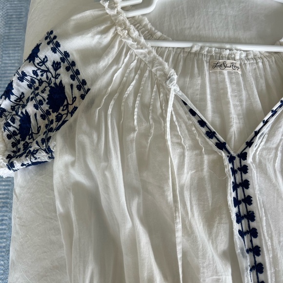 LoveShackFancy blue and white mini dress with embroidery - Picture 4 of 7